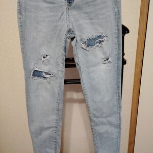 Aeropostale Light Blue Ripped Skinny Jeans